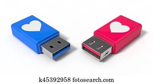 3d illustration of simple usb stick. 3d illustration of simple usb stick.
