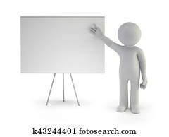 3d, klein, mensen, -, met, lege, plank