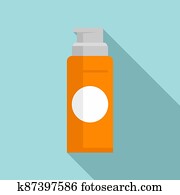 Barber shaving foam icon, flat style Barber shaving foam icon, flat style