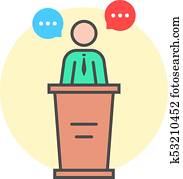linear spokesman behind stand linear spokesman behind stand