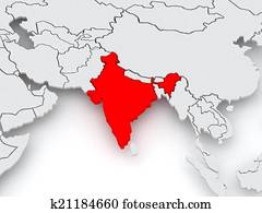 Map of worlds. India. Map of worlds. India.