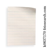 old lined paper with clipping path