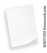 white lined paper(with clipping path)
