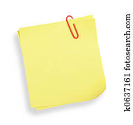 yellow adhesive note(with clipping path)