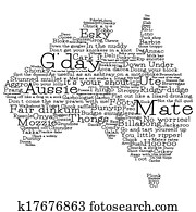 Australia map made from Australian slang words in vector format. Australia map made from Australian slang words in vector format.