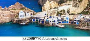 beautiful Greek islands - Milos, traditional Fyropotamos village beautiful Greek islands - Milos, traditional Fyropotamos village
