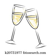 Champagne Glasses Represents Sparkling Wine And Alcohol Champagne Glasses Represents Sparkling Wine And Alcohol