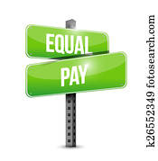 equal pay road sign illustration design