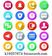 Information and notification flat color icons Information and notification flat color icons