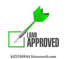 loan approved dart check mark illustration design