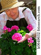 Senior woman gardening