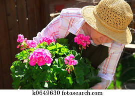 Senior woman gardening