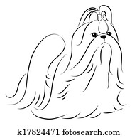 Shih-tzu simplified silhouette Shih-tzu simplified silhouette