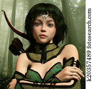 קטן, hunter,, 3d, כ.ג.