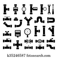 black plumbing pipes set black plumbing pipes set