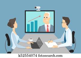 Business meeting online. Business meeting online.