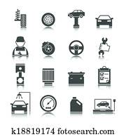 Car Auto Service Icons Set Car Auto Service Icons Set