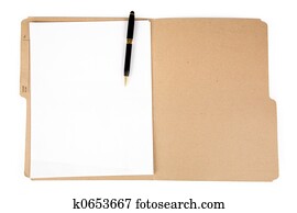 file folder and pen file folder and pen