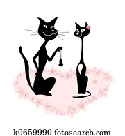 gatos, enamorado