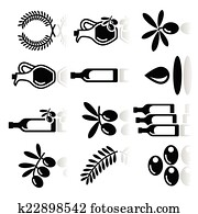 Olive oil, olive branch icons se Olive oil, olive branch icons se