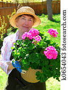 Senior woman gardening