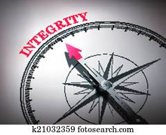 abstract compass needle pointing the word integrity abstract compass needle pointing the word integrity