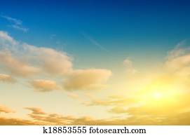 amanhecer, céu, fundo