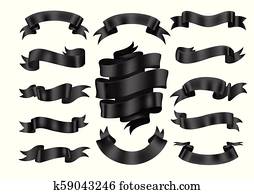 Black Ribbon Photos | Our Top 1000+ Black Ribbon Stock Images | Fotosearch