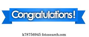 congratulations in blue ribbon background congratulations in blue ribbon background