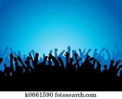 Excited crowd