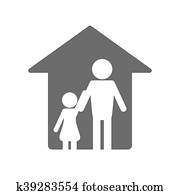 Familie Und Haus Piktogramm Symbol Clip Art K39283529