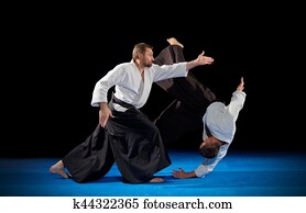 Martial arts fighters isolated Martial arts fighters isolated