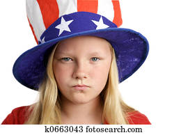 norteamericano, niña, enojado