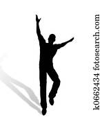 skokowy, człowiek, sylwetka