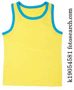 Sleeveless unisex shirt isolated on white