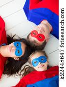 família, de, superheroes