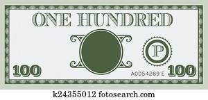 One hundred money bill image. With space to add your text, information and image.