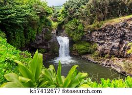 Waterfall on Hawaii Waterfall on Hawaii