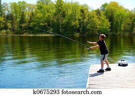 Young Boy Fishing 