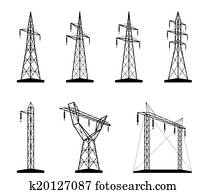 elétrico, torre transmissão, tipos