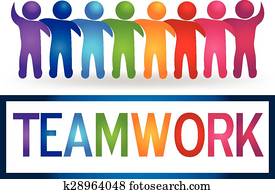 logo, teamwork, tulenie, ludzie