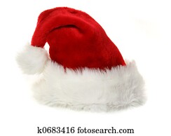 Santa Claus Hat on White Santa Claus Hat on White