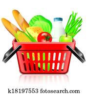 Basket Bag Container Wired Wooden Clipart | k7486753 | Fotosearch