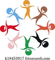 Stylized kids of different colors Stylized kids of different colors