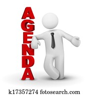 3d business man presenting concept of agenda