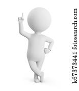 3D small man - forefinger up 3D small man - forefinger up