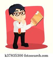 a businessman holding a secret