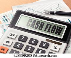 calculator with the word cash flow