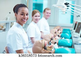 Happy future dentists at school