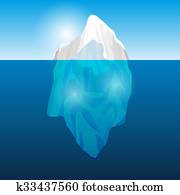 Iceberg in the ocean, vector Iceberg in the ocean, vector